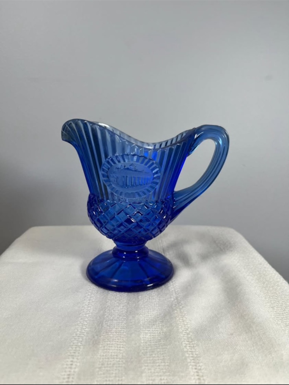 Cobalt Blue Glass Creamer Pitcher - Elegant Serveware